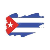 Cuba Flag With Watercolor Painted Brush vector