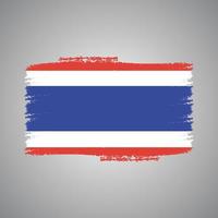 Thailand Flag With Watercolor Painted Brush vector