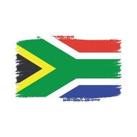 bandera de sudáfrica con pincel pintado de acuarela vector