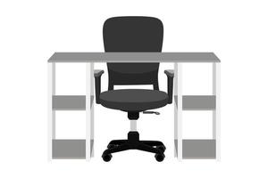 hermoso escritorio lindo moderno con mesa de silla para casa y oficina vector