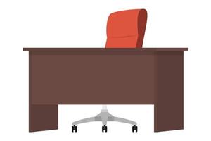 Hermoso escritorio moderno para autónomo de oficina en casa con mesa y silla y con cajón aislado vector