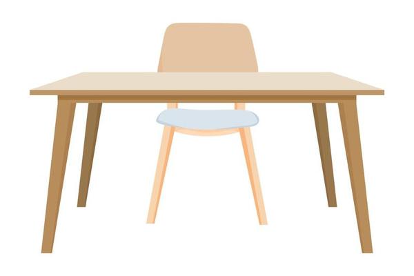 Desk with modern beautiful wooden chair and table with beautiful design with 3d view