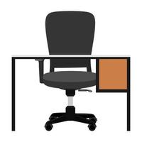 Modern empty desk for home office freelancer with chair table drawer isolated vector