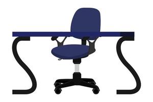 Desk with modern chair table isolated vector