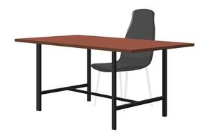 escritorio vacío moderno para freelance de oficina en casa con mesa de silla con vista 3d vector