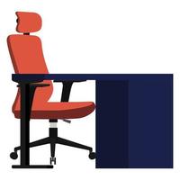 Escritorio vacío moderno para freelance de oficina en casa con cajón de mesa de silla aislado vector