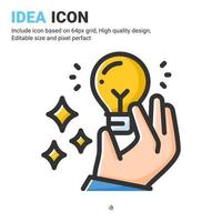 Idea icon vector with outline color style isolated on white background. Vector illustration innovation sign symbol icon concept for business, finance, industry, company, apps, web and all project