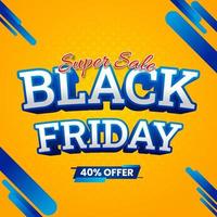 black friday super sale 40 percent offer vector