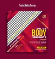 Fitness gym flyer social media post and web banner template Free download vector