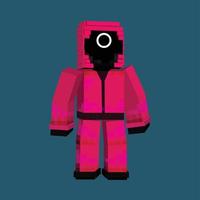 personaje del juego de calamar de minecraft - vector