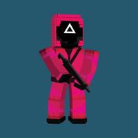 personaje del juego de calamar de minecraft - vector