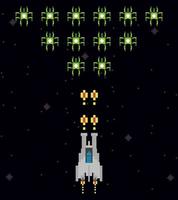 retro video game space pixelated scene vector