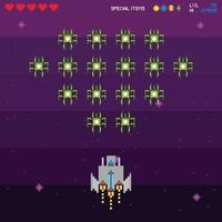 retro video game space pixelated scene vector