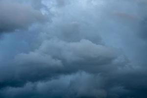 Cloudscape of dark storm and thunder clouds photo