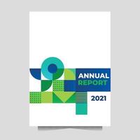 annual report cover with abstract shape