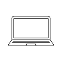 Laptop linear icon. Thin line illustration. Notebook contour symbol. Vector isolated outline drawing