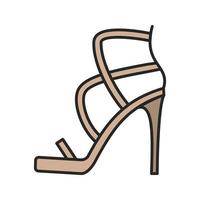 High heel shoe color icon. Isolated vector illustration