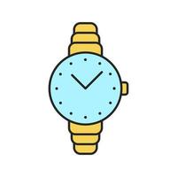 Women's wristwatch color icon. Isolated vector illustration