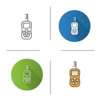 Digital tape measure icon. Flat design, linear and color styles. Laser ruler. Isolated vector illustrations