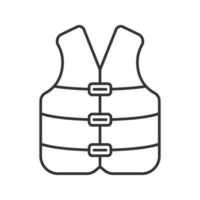 Life jacket linear icon. Boating life vest. Contour symbol. Vector isolated outline drawing