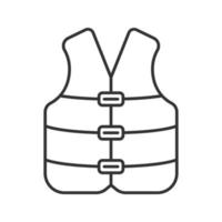 Life jacket linear icon. Boating life vest. Contour symbol. Vector isolated outline drawing