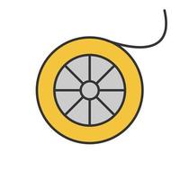 Fishing line spool color icon. Angling equipment. Isolated vector illustration