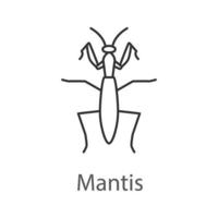 Praying mantis linear icon. Mantodea. Insect. Thin line illustration. Contour symbol. Vector isolated outline drawing