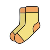 Warm socks color icon. Socks pair. Isolated vector illustration