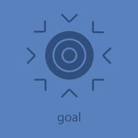 Goal glyph color icon. Silhouette symbol. Purpose abstract metaphor. Negative space. Vector isolated illustration