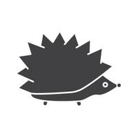 Hedgehog glyph icon. Silhouette symbol. Urchin. Negative space. Vector isolated illustration