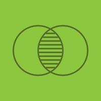 Merging linear icon. Integration abstract metaphor. Thin line outline symbols on color background. Vector illustration