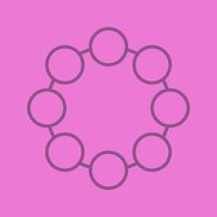 Circle color linear icon. Community concept. Thin line outline symbols on color background. Vector illustration