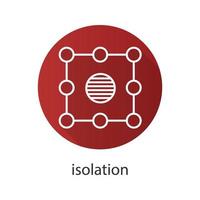 Isolation symbol flat linear long shadow icon. Insulation abstract metaphor. Vector outline symbol