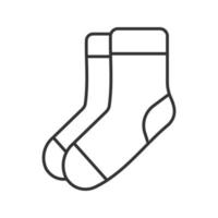 Warm socks linear icon. Sox. Wardrobe element contour symbol. Socks pair thin line illustration. Vector isolated outline drawing