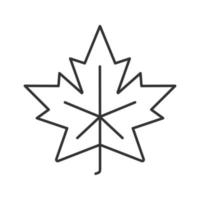 Maple leaf linear icon. Canada symbol contour symbol. Autumn attribute thin line illustration. Vector isolated outline drawing