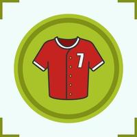 Baseball player's t-shirt color icon. Isolated vector illustration