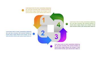 Template for horizontal diagram, presentation. 4 Infographics elements. Vector illustration