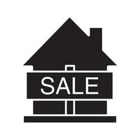 casa en venta glifo icono. símbolo de silueta. Mercado inmobiliario. espacio negativo. vector ilustración aislada