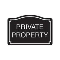 Private property sign. Glyph icon. Property ownership silhouette symbol. Negative space. Vector isolated illustration