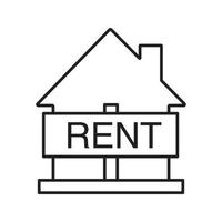 House for rent linear icon. Thin line illustration. Rental property. Real estate market. contour symbol. Vector isolated outline drawing