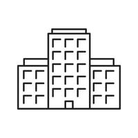 Multi-storey building linear icon. Apartment house thin line illustration. Tower block contour symbol. Vector isolated outline drawing