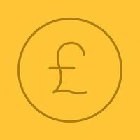 Pound color linear icon. Great Britain national currency. Thin line outline symbols on color background. Vector illustration