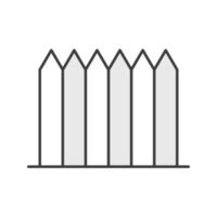 Wooden fence color icon. Picket. Isolated vector illustration