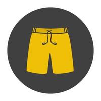 icono de color de glifo de bañador. pantalones cortos deportivos. símbolo de silueta sobre fondo negro. espacio negativo. ilustración vectorial vector