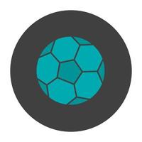 Soccer ball glyph color icon. Silhouette symbol on black background. Negative space. Vector illustration