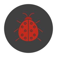 Ladybug glyph color icon. Ladybird. Silhouette symbol on black background. Negative space. Vector illustration