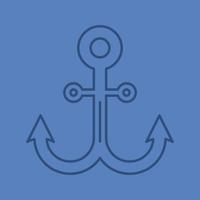 Anchor color linear icon. Thin line outline symbols on color background. Vector illustration