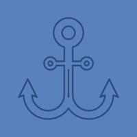 Anchor color linear icon. Thin line outline symbols on color background. Vector illustration