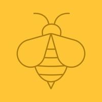 Honey bee color linear icon. Wasp. Apiary sign. Thin line outline symbols on color background. Vector illustration