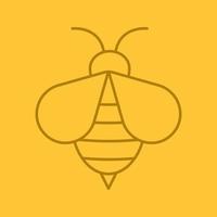 Honey bee color linear icon. Wasp. Apiary sign. Thin line outline symbols on color background. Vector illustration